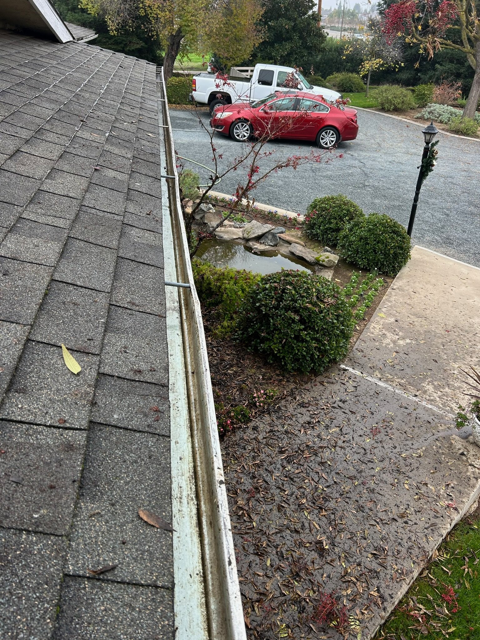 Clean, debris-free gutter after service